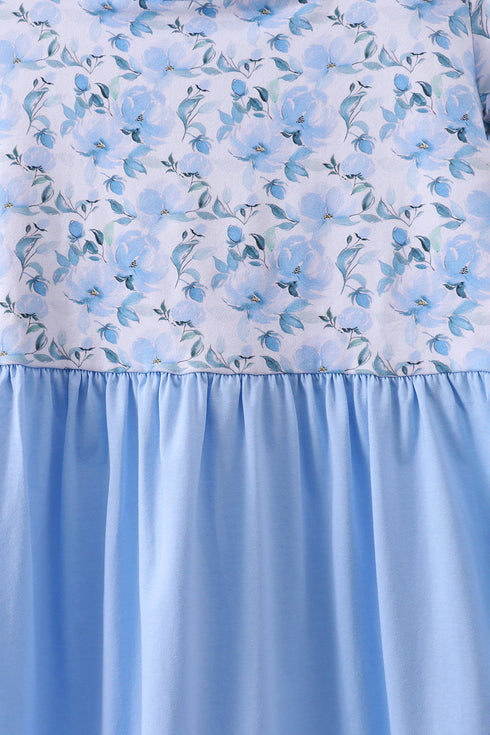 Blue floral ruffle dress
