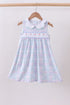 Blue plaid bow floral dress