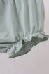 Sage floral cross embroidery ruffle bloomer set