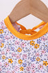 Mustard floral print ruffle rashguard
