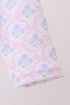 Pink floral print ruffle rashguard