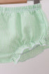 Pink stripe watermelon embroidery seersucker bloomer set