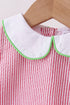 Red stripe watermelon embroidery seersucker bloomer set