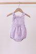 Purple seersucker butterfly embroidery ruffle bubble