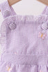 Purple seersucker butterfly embroidery ruffle bubble