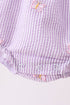 Purple seersucker butterfly embroidery ruffle bubble