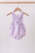 Purple seersucker butterfly embroidery ruffle bubble