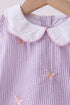 Purple seersucker butterfly embroidery bloomer set