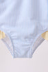 Colorblock crab embroidery ruffle swimsuit