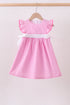 Pink bow gingham ruffle dress