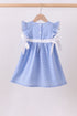 Blue bow gingham ruffle dress