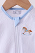 Blue dot horse embroidery romper