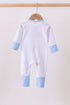 Blue dot horse embroidery romper