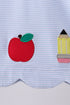 Blue Apple pencil Embroidery Bloomer Set