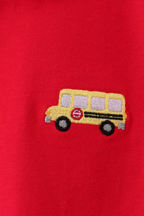 Red School Bus Pocket Polo Shirt