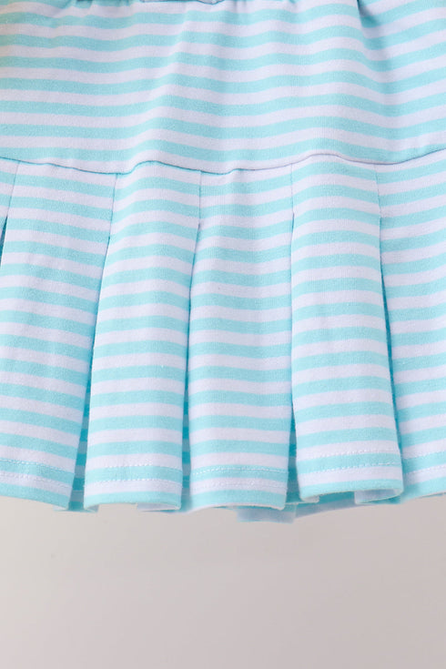 Yellow Apple Embroidery Skorts Set