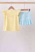 Yellow Apple Embroidery Skorts Set