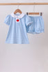 Blue Apple Smocked Bloomer Set