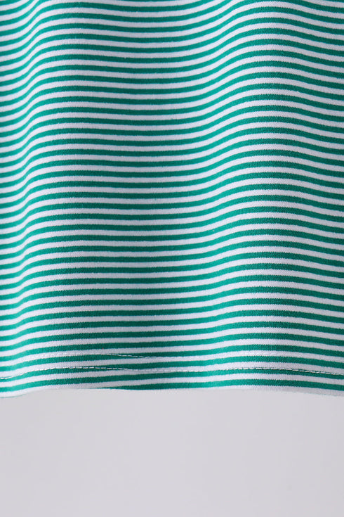 Green Stripe Polo Set