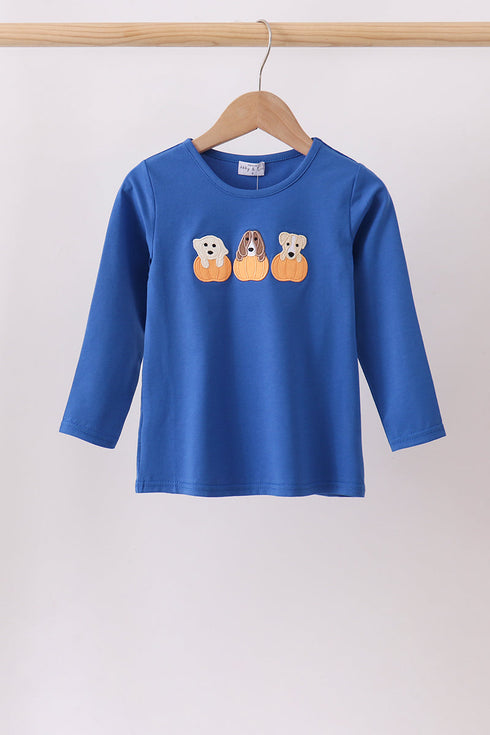 royal-blue-puppy-pumpkin-embroidery-top-sophias-styleTop-1