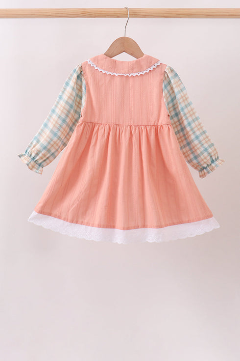 pumpkin-jacquard-plaid-button-dress-sophias-style-2