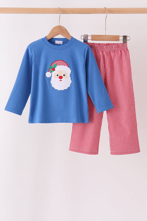 blue-santa-embroidery-gingham-pants-setsophias-styleSet-1