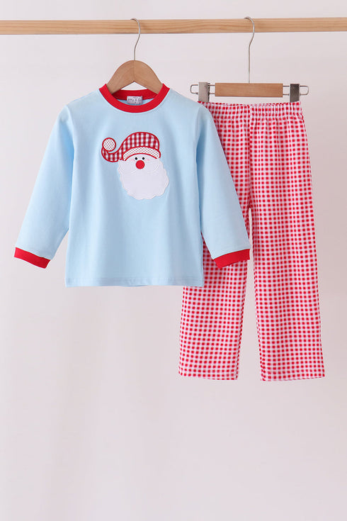 blue-santa-claus-embroidery-gingham-pants-setsophias-styleSet-1