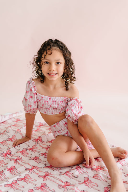 bow-cute-dream-smocked-off-the-shoulder-swim-suit Dream-Big-Little-Co-pajama-baby-blanket