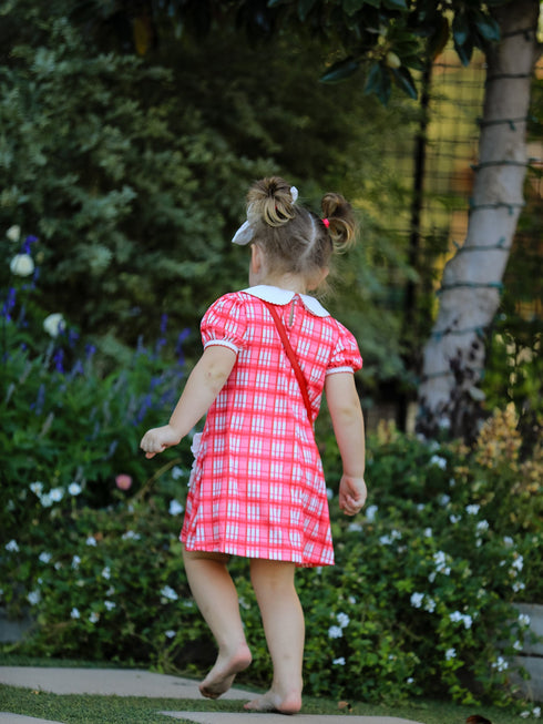 valentines-day-plaid-pocket-girls-short-sleeves-dress-Sophia's Style--8