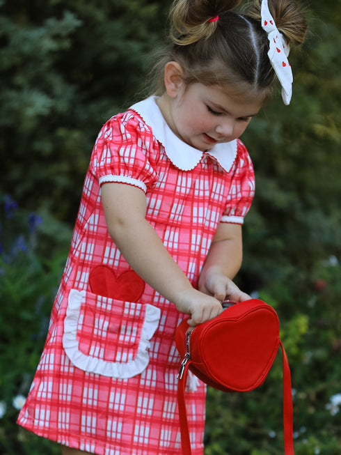 valentines-day-plaid-pocket-girls-short-sleeves-dress-Sophia's Style--3