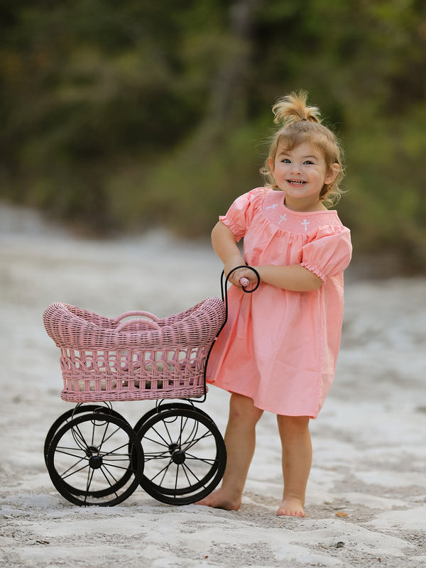 coral-smocked-church-christ-bishop-christening-dress Rylee Faith Designs - Sophia's StyleDress-1