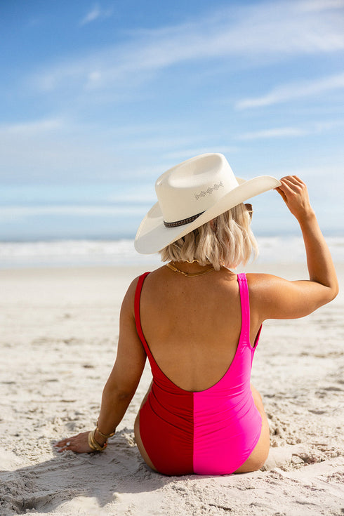 hot-pink-red-color-block-one-piece-swimsuit Buddy Love - Sophia's Style----6