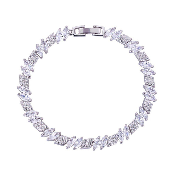 marquise-and-rhomboid-cubic-zirconia-tennis-bracelet-with-white-diamond-cubic-zirconia-Sophia's StyleBracelets-1