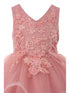 Girls Lace Applique Sequin Tulle Junior Bridesmaid Dress 2-12 - SophiasStyle.com