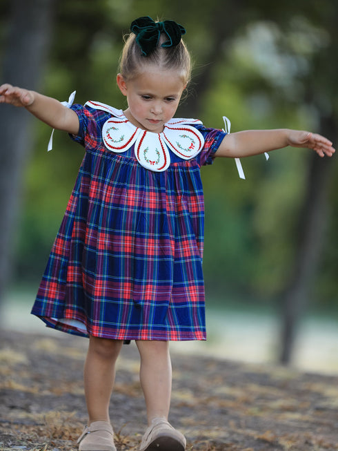 navy-red-christmas-plaid-wreath-embroidered-girl-dress-sophias-style-3