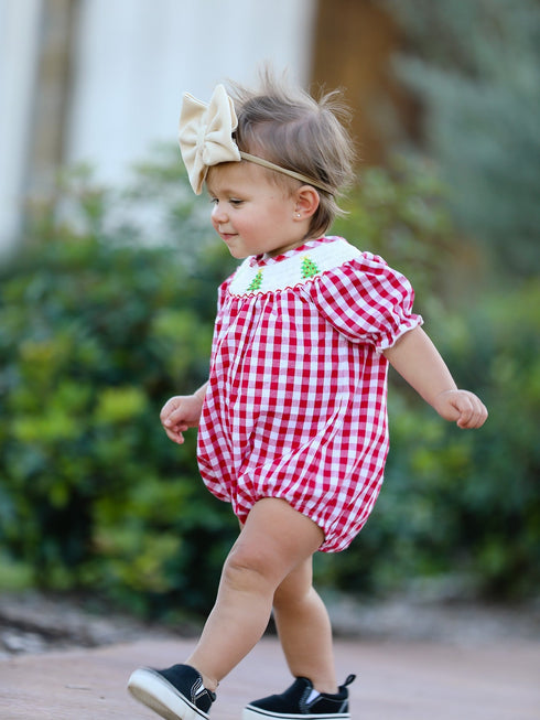 christmas-tree-smocking-embroidered-girls-romper Sophia's Style-2