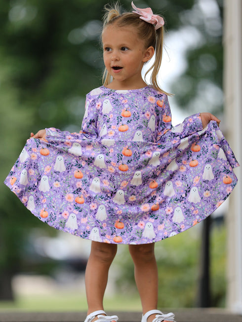 halloween-ghost-pumpkin-girls-long-sleeve-twirl-dress-sophias-style-2