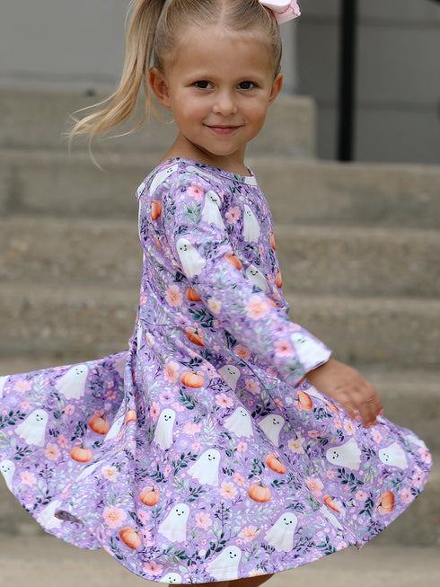 halloween-ghost-pumpkin-girls-long-sleeve-twirl-dress-sophias-style-3