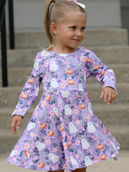 halloween-ghost-pumpkin-girls-long-sleeve-twirl-dress-sophias-style-4
