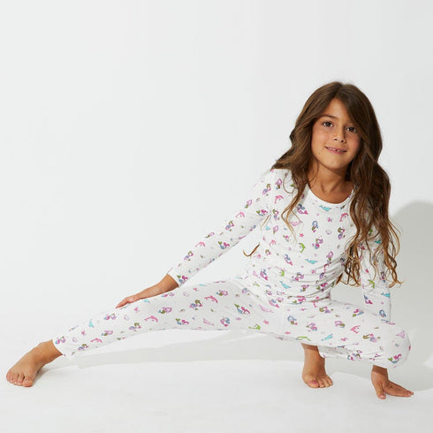 mermaid-bamboo-kids-pajamas-bellabu-bear - Sophia's Style -4