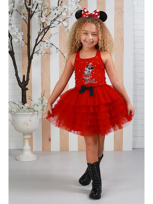 Girls Ruby Red Minnie Tutu Dress 12 Months-14