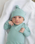 newborn-knotted-baby-gown-and-hat-set-crew-newborn-3-months-mint-navy-blue-pink-camel-brown-Sophia's Style-29