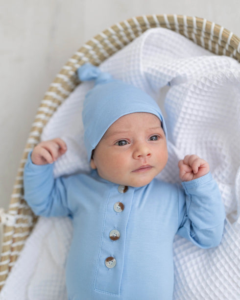 newborn-knotted-gown-hat-set-baby-blue-newborn-clothes-for-boys-Sophia's Style-3