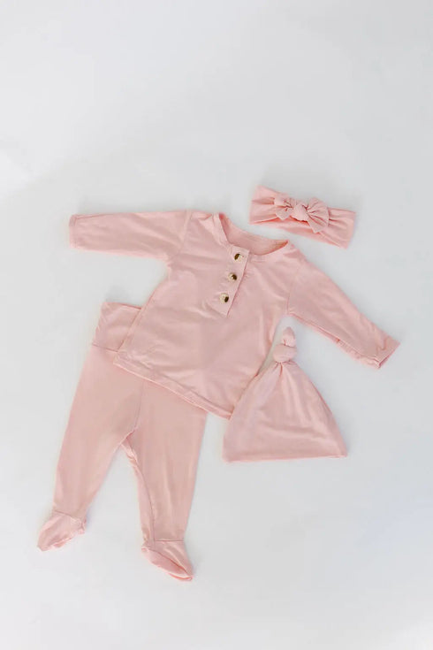 top-and-bottom-outfit-hat-and-headband-set-newborn-12-months-pink-Sophia's Style-2
