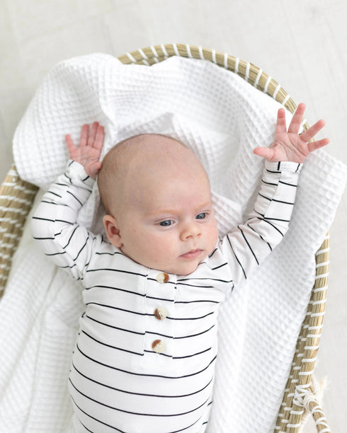 knotted-baby-gown-set-black-stripes-newborn-3-months-Sophia's Style-11