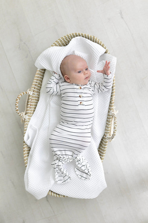 knotted-baby-gown-set-black-stripes-newborn-3-months-Sophia's Style-9