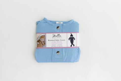 newborn-knotted-gown-hat-set-baby-blue-newborn-clothes-for-boys-Sophia's Style-8