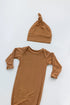 newborn-knotted-baby-gown-and-hat-set-crew-newborn-3-months-mint-navy-blue-pink-camel-brown-Sophia's Style-24