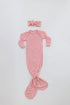 newborn-knotted-baby-gown-and-hat-set-crew-newborn-3-months-mint-navy-blue-pink-camel-brown-Sophia's Style-28