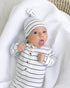 knotted-baby-gown-set-black-stripes-newborn-3-months-Sophia's Style-4